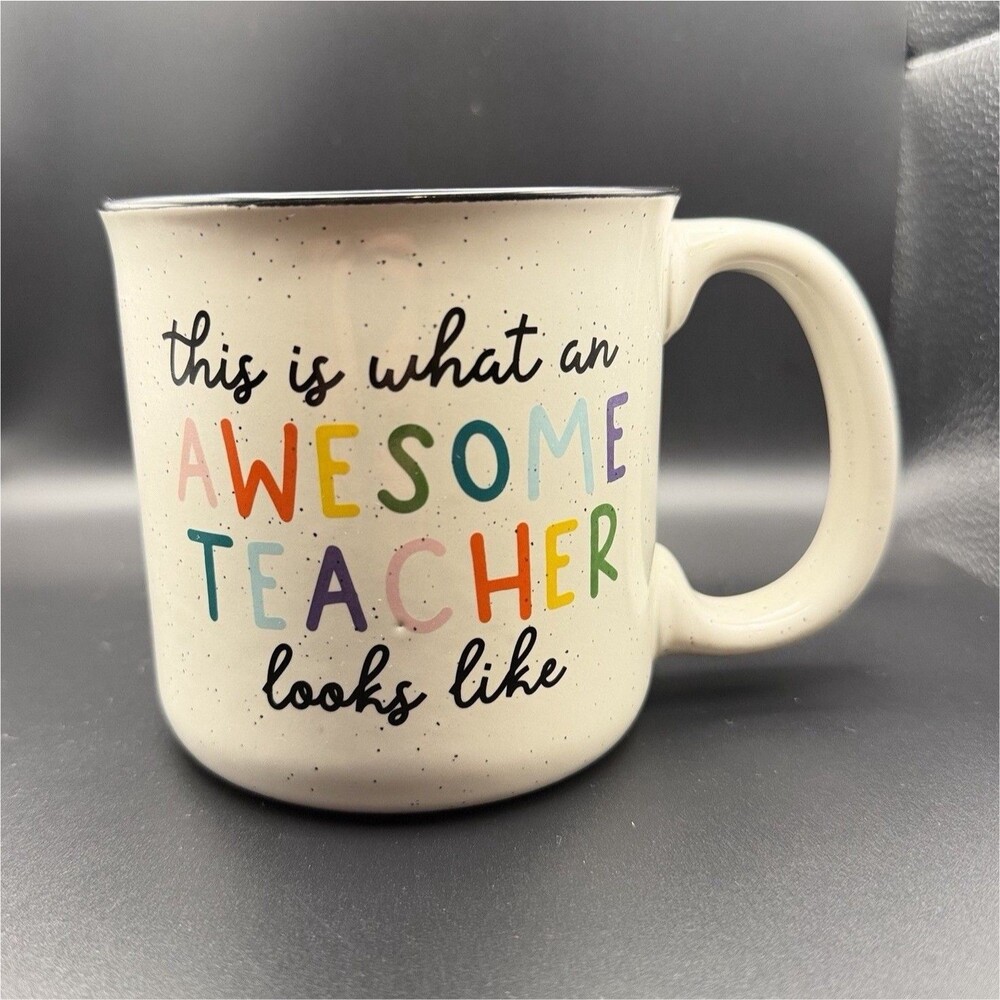 Sunday Morning Ceramics 10 oz Ceramic Teacher Quote Mug, White/Multicolor